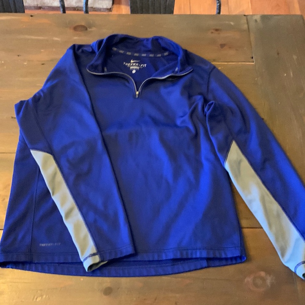 Nike Therma-Fit, 1/4 Zip Pullover, L, Royal Blue